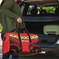 Personalised Red Tonga Ngatu Kahoa Lei Travel Bag LT14 - Polynesian Pride