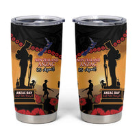 New Zealand Anzac Tumbler Cup Maori Camouflage Mix Poppies We Will Remember Them LT14 Black - Polynesian Pride