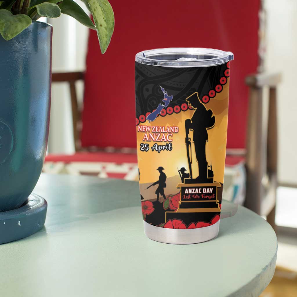 New Zealand Anzac Tumbler Cup Maori Camouflage Mix Poppies We Will Remember Them LT14 - Polynesian Pride