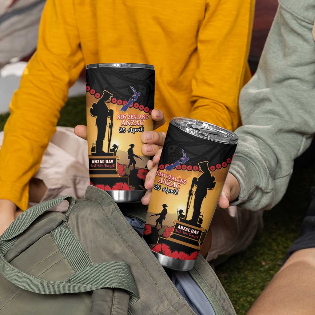 New Zealand Anzac Tumbler Cup Maori Camouflage Mix Poppies We Will Remember Them LT14 - Polynesian Pride