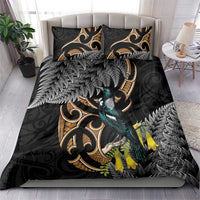 Aotearoa Kowhai Tui Bird Bedding Set Maori Ngaru With Silver Fern LT14 - Polynesian Pride