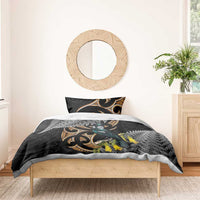 Aotearoa Kowhai Tui Bird Bedding Set Maori Ngaru With Silver Fern LT14 - Polynesian Pride