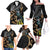 Aotearoa Kowhai Tui Bird Family Matching Off The Shoulder Long Sleeve Dress and Hawaiian Shirt Maori Ngaru With Silver Fern