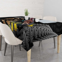 Aotearoa Kowhai Tui Bird Tablecloth Maori Ngaru With Silver Fern LT14 - Polynesian Pride