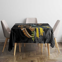 Aotearoa Kowhai Tui Bird Tablecloth Maori Ngaru With Silver Fern LT14 - Polynesian Pride