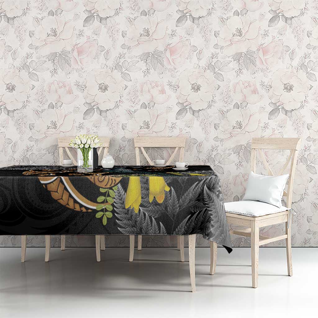 Aotearoa Kowhai Tui Bird Tablecloth Maori Ngaru With Silver Fern LT14 - Polynesian Pride