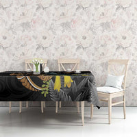 Aotearoa Kowhai Tui Bird Tablecloth Maori Ngaru With Silver Fern LT14 - Polynesian Pride