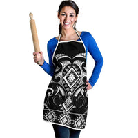 Black Ngaru Taniko With Aotearoa Maori Tattoo Apron LT14 - Polynesian Pride