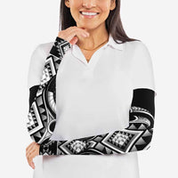 Black Ngaru Taniko With Aotearoa Maori Tattoo Arm Sleeves LT14 - Polynesian Pride