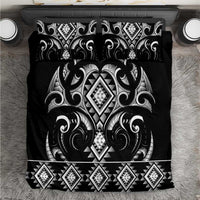 Black Ngaru Taniko With Aotearoa Maori Tattoo Bedding Set LT14 Black - Polynesian Pride