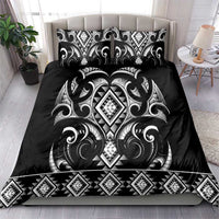 Black Ngaru Taniko With Aotearoa Maori Tattoo Bedding Set LT14 - Polynesian Pride
