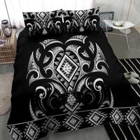 Black Ngaru Taniko With Aotearoa Maori Tattoo Bedding Set LT14 - Polynesian Pride