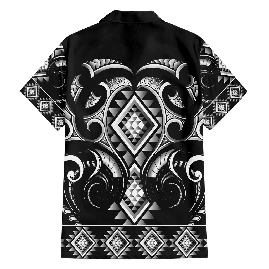 Black Ngaru Taniko With Aotearoa Maori Tattoo Hawaiian Shirt LT14 - Polynesian Pride
