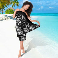 Black Ngaru Taniko With Aotearoa Maori Tattoo Sarong LT14 - Polynesian Pride