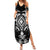 Black Ngaru Taniko With Aotearoa Maori Tattoo Summer Maxi Dress