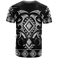 Black Ngaru Taniko With Aotearoa Maori Tattoo T Shirt LT14 - Polynesian Pride