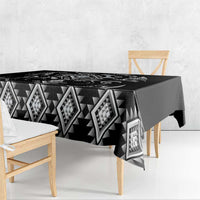 Black Ngaru Taniko With Aotearoa Maori Tattoo Tablecloth LT14 - Polynesian Pride