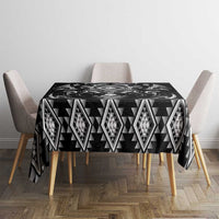 Black Ngaru Taniko With Aotearoa Maori Tattoo Tablecloth LT14 - Polynesian Pride