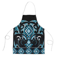 Blue Ngaru Taniko With Aotearoa Maori Tattoo Apron LT14 Blue - Polynesian Pride