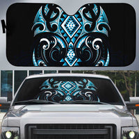 Blue Ngaru Taniko With Aotearoa Maori Tattoo Auto Sun Shade LT14 Blue - Polynesian Pride