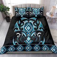 Blue Ngaru Taniko With Aotearoa Maori Tattoo Bedding Set LT14 - Polynesian Pride