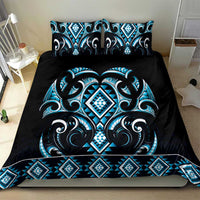 Blue Ngaru Taniko With Aotearoa Maori Tattoo Bedding Set LT14 - Polynesian Pride
