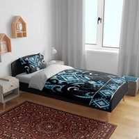 Blue Ngaru Taniko With Aotearoa Maori Tattoo Bedding Set LT14 - Polynesian Pride