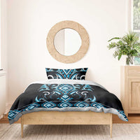 Blue Ngaru Taniko With Aotearoa Maori Tattoo Bedding Set LT14 - Polynesian Pride