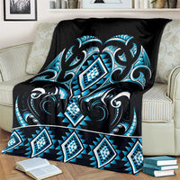 Blue Ngaru Taniko With Aotearoa Maori Tattoo Blanket LT14 - Polynesian Pride