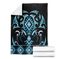 Blue Ngaru Taniko With Aotearoa Maori Tattoo Blanket LT14 - Polynesian Pride
