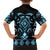 Blue Ngaru Taniko With Aotearoa Maori Tattoo Family Matching Off The Shoulder Long Sleeve Dress and Hawaiian Shirt