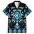 Blue Ngaru Taniko With Aotearoa Maori Tattoo Family Matching Off The Shoulder Long Sleeve Dress and Hawaiian Shirt