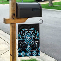 Blue Ngaru Taniko With Aotearoa Maori Tattoo Garden Flag LT14 - Polynesian Pride