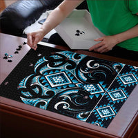 Blue Ngaru Taniko With Aotearoa Maori Tattoo Puzzle LT14 - Polynesian Pride