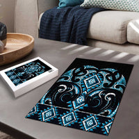 Blue Ngaru Taniko With Aotearoa Maori Tattoo Puzzle LT14 - Polynesian Pride