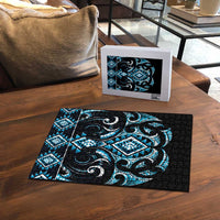 Blue Ngaru Taniko With Aotearoa Maori Tattoo Puzzle LT14 - Polynesian Pride