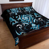 Blue Ngaru Taniko With Aotearoa Maori Tattoo Quilt Bed Set LT14 - Polynesian Pride