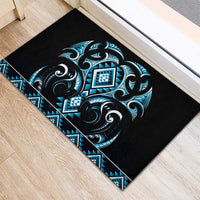 Blue Ngaru Taniko With Aotearoa Maori Tattoo Rubber Doormat LT14 - Polynesian Pride