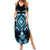 Blue Ngaru Taniko With Aotearoa Maori Tattoo Summer Maxi Dress