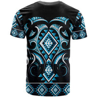 Blue Ngaru Taniko With Aotearoa Maori Tattoo T Shirt LT14 - Polynesian Pride