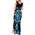 Blue Ngaru Taniko With Aotearoa Maori Tattoo Tank Maxi Dress