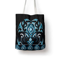 Blue Ngaru Taniko With Aotearoa Maori Tattoo Tote Bag LT14 - Polynesian Pride