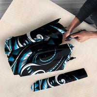 Blue Ngaru Taniko With Aotearoa Maori Tattoo Umbrella LT14 - Polynesian Pride