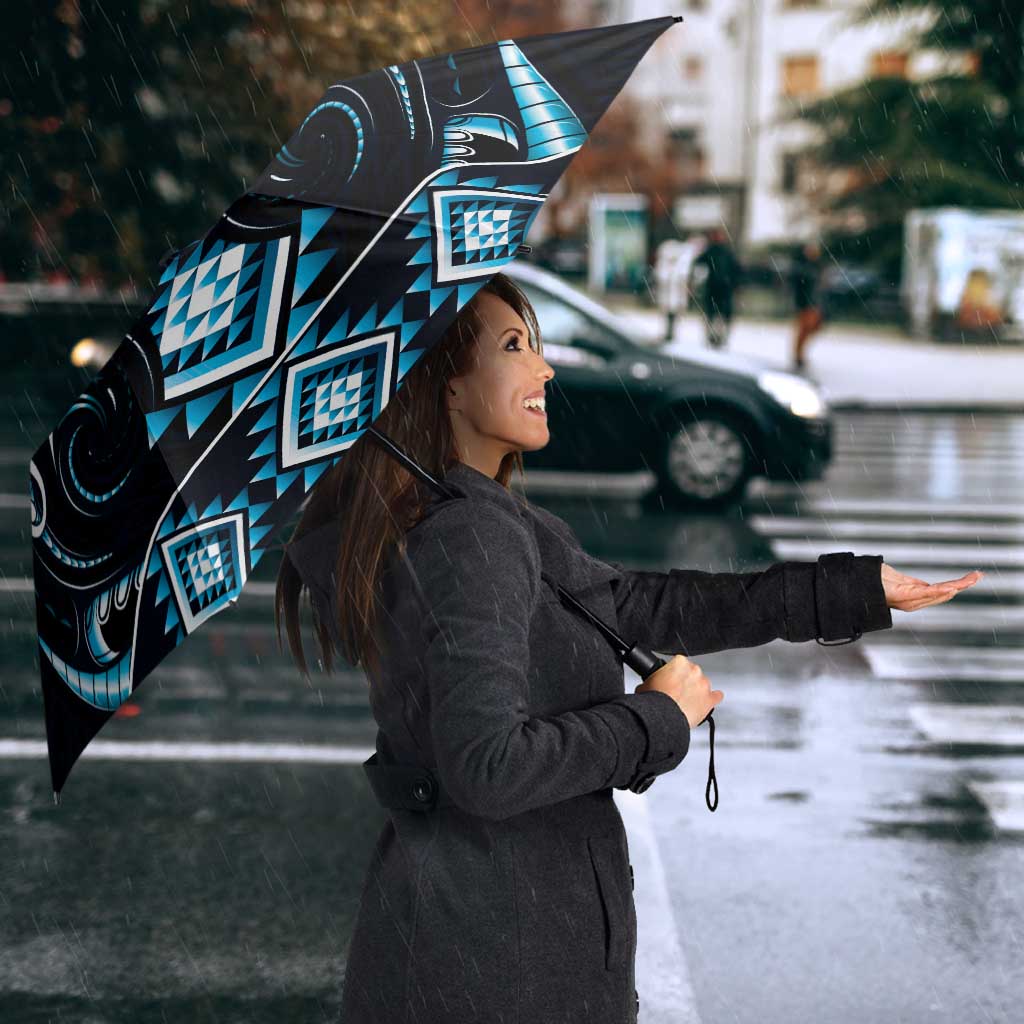 Blue Ngaru Taniko With Aotearoa Maori Tattoo Umbrella LT14 - Polynesian Pride