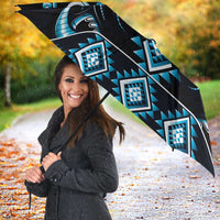 Blue Ngaru Taniko With Aotearoa Maori Tattoo Umbrella LT14 - Polynesian Pride