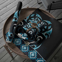 Blue Ngaru Taniko With Aotearoa Maori Tattoo Wrapping Paper LT14 - Polynesian Pride