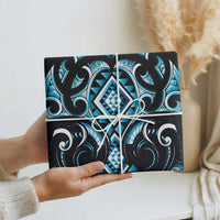 Blue Ngaru Taniko With Aotearoa Maori Tattoo Wrapping Paper LT14 - Polynesian Pride