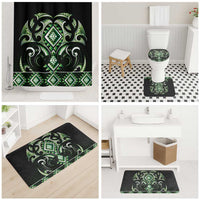 Green Ngaru Taniko With Aotearoa Maori Tattoo Bathroom Set LT14 - Polynesian Pride