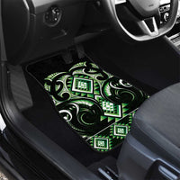 Green Ngaru Taniko With Aotearoa Maori Tattoo Car Mats LT14 - Polynesian Pride