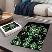 Green Ngaru Taniko With Aotearoa Maori Tattoo Puzzle LT14 - Polynesian Pride